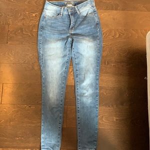 Light washed high rise jeans